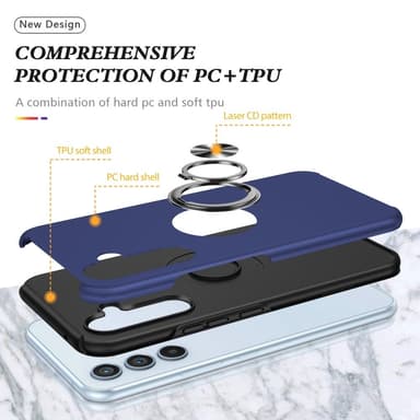 Til Samsung Galaxy A16 5G / A16 4G Hybrid Cover med Roterbar Ringholder