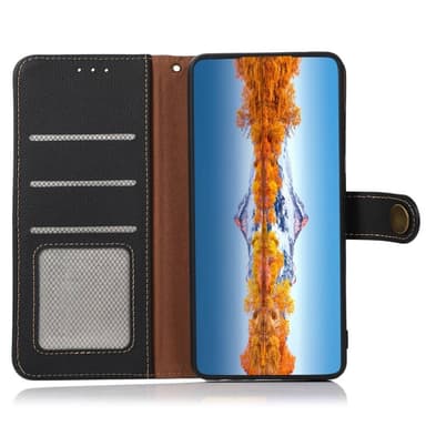 KHAZNEH Til Samsung Galaxy S24 FE Etui i Ægte Koskind med Pungfunktion - Sort
