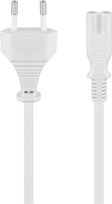 Tilslutningskabel med Euro-stik, 1,8 m, hvid