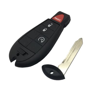 Intelligent bilnøgleskal med 3+1 knap, kompatibel med Chrysler Sort