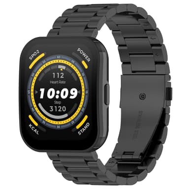 Armbåndsurrem i rustfrit stål til Huami Amazfit BIP 5 22mm Sort