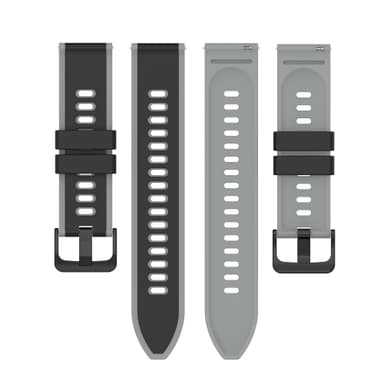 Urrem silikone Sort+grå 22 mm