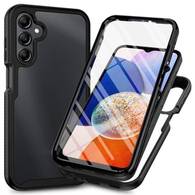 SKALO Samsung A16 Stødsikker Clear Hybrid Cover + Skaermbeskyttelse - Sort