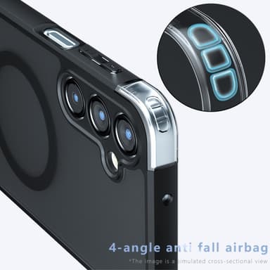 SKALO Samsung A16 Skin-touch Hybrid Cover - Sort