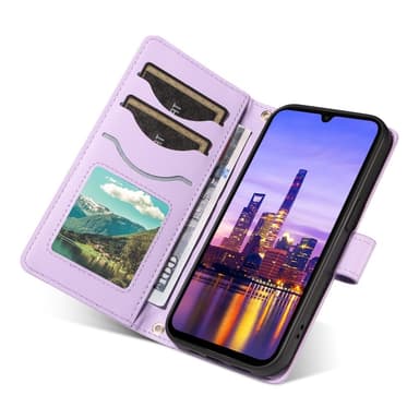 SKALO Samsung A16 Quiltet Flip Cover med skulderrem - Lilla
