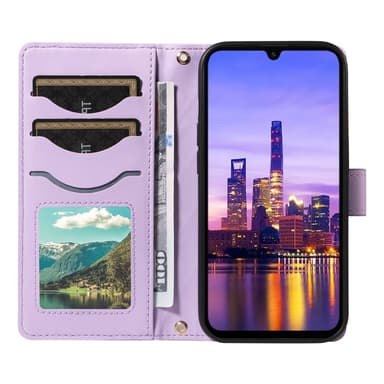 SKALO Samsung A16 Quiltet Flip Cover med skulderrem - Lilla