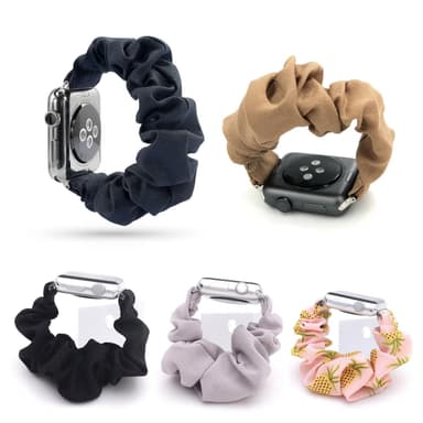 SKALO Scrunchie armbånd Apple Watch Series 4-6 40mm - Sort