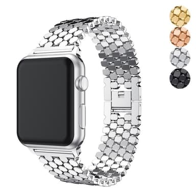 SKALO Fish Scale Metal Armbånd Apple Watch Ultra 2 49mm - Rosa guld