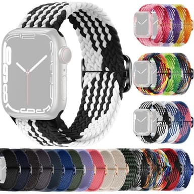 SKALO Flettet Rem Apple Watch Series 7-9 41mm - Hvid-Sort