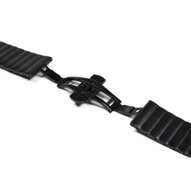 SKALO Metalarmbånd ""Flat"" Apple Watch SE 44mm - Sort