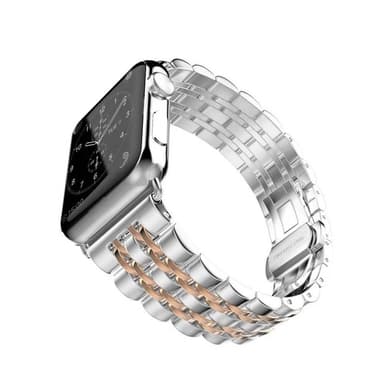 SKALO Metalarmbånd med 5 led Apple Watch Series 7-9 45mm - Rosa guld