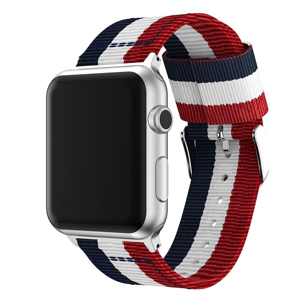 SKALO Nato-rem Metalspænde Apple Watch Ultra 49mm - Rød-Hvid-Blå