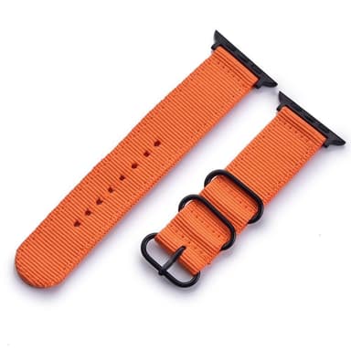 SKALO Nato-armbånd Nylon Apple Watch Series 4-6 44mm - Orange