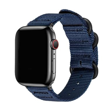 SKALO Nato-armbånd Nylon Apple Watch Series 7-9 45mm - Blå