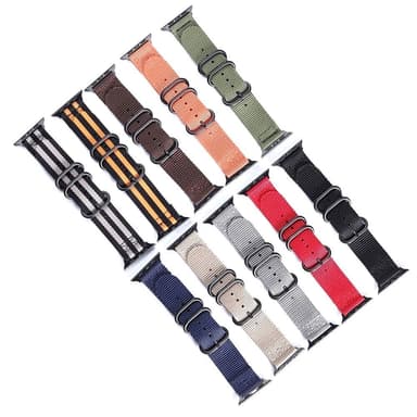 SKALO Nato-armbånd Nylon Apple Watch Series 7-9 45mm - Blå