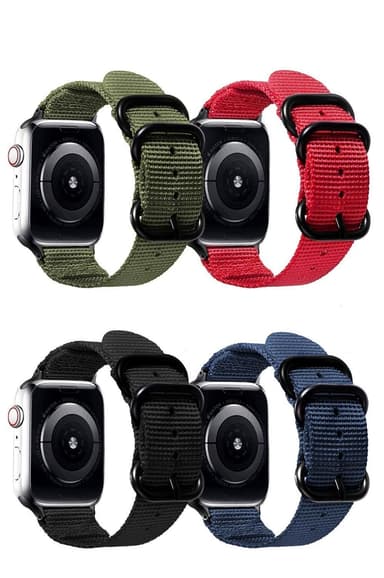SKALO Nato-armbånd Nylon Apple Watch Series 7-9 45mm - Blå