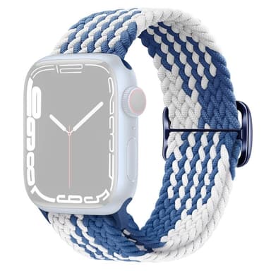 SKALO Flettet Rem Apple Watch SE 44mm - Blå-Hvid