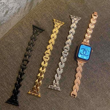 SKALO Metalarmbånd ""Braided"" Apple Watch Series 4-6 40mm - Guld
