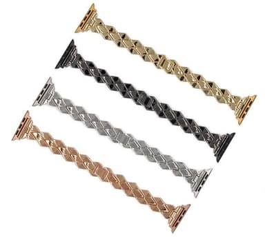 SKALO Metalarmbånd ""Braided"" Apple Watch Series 10 42mm - Rosa guld