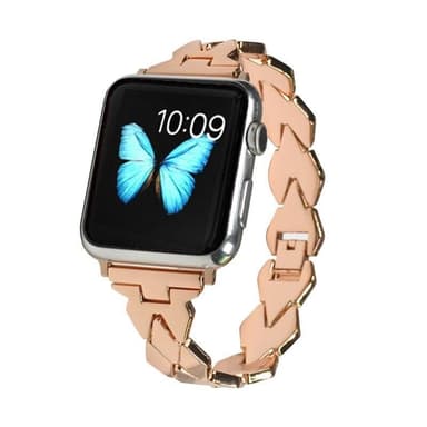 SKALO Metalarmbånd ""Braided"" Apple Watch Series 10 42mm - Rosa guld