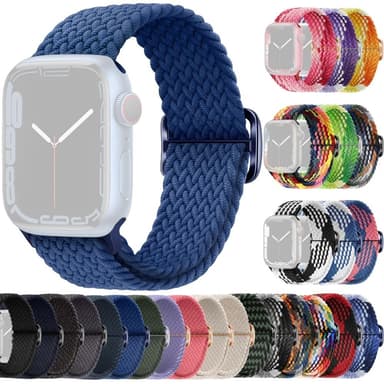 SKALO Flettet Rem Apple Watch Series 7-9 45mm - Blå