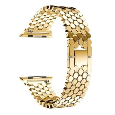 SKALO Fish Scale Metal Armbånd Apple Watch Series 7-9 41mm - Guld
