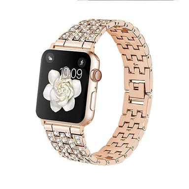 SKALO Link armbånd Bling Apple Watch Series 4-6 44mm - Pink