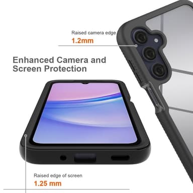 SKALO Samsung A16 Stødsikker Clear Hybrid Cover - Sort