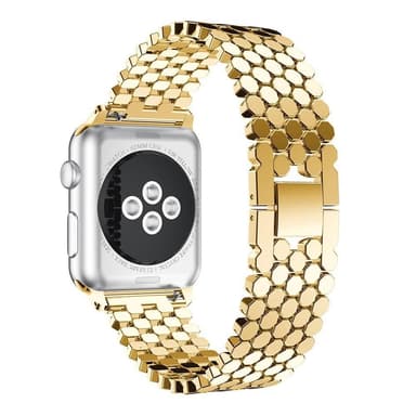 SKALO Fish Scale Metal Armbånd Apple Watch Series 7-9 41mm - Guld