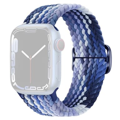 SKALO Flettet Rem Apple Watch Series 4-6 44mm - Blå-Lyseblå