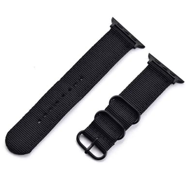 SKALO Nato-armbånd Nylon Apple Watch SE 40mm - Sort