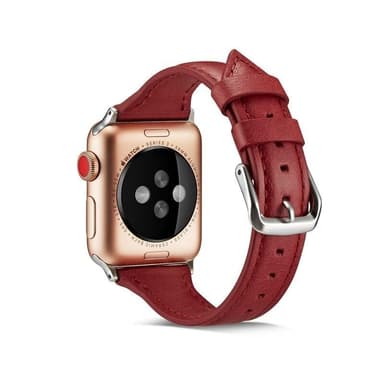 SKALO Smalt Læderarmbånd Apple Watch Ultra 49mm - Rød