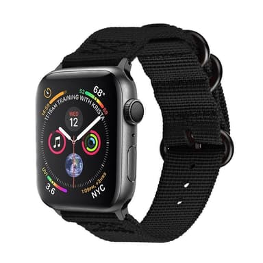 SKALO Nato-armbånd Nylon Apple Watch SE 40mm - Sort