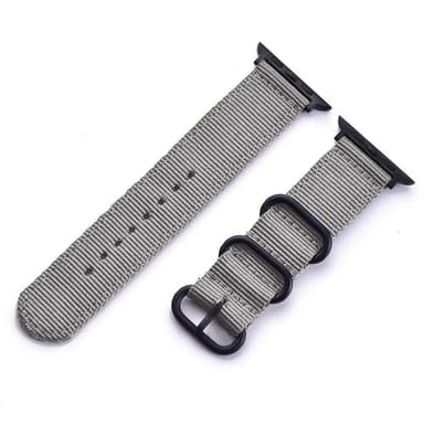 SKALO Nato-armbånd Nylon Apple Watch Series 4-6 40mm - Grå