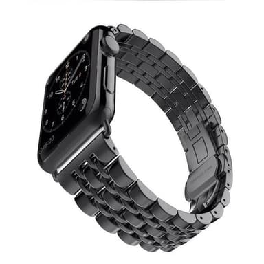 SKALO Metalarmbånd med 5 led Apple Watch Series 7-9 45mm - Sort