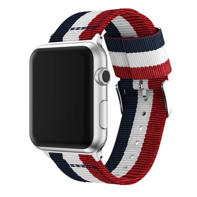 SKALO Nato-rem Metalspænde Apple Watch Series 7-9 41mm - Rød-Hvid-Blå