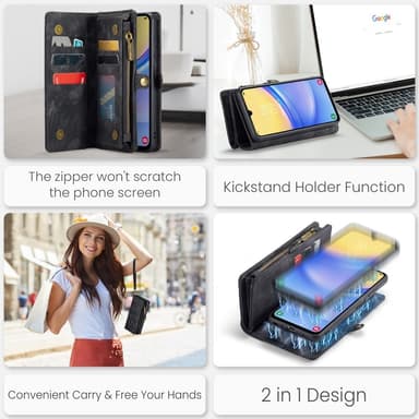 CaseMe Samsung A16 008 BIg Wallet 2in1 Magnet Flip Cover - Sort