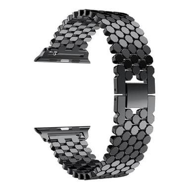SKALO Fish Scale Metal Armbånd Apple Watch Ultra 49mm - Sort