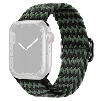 SKALO Flettet Rem Apple Watch Series 7-9 41mm - Grøn-Sort