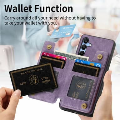 SKALO Samsung A16 PU-læder Cover med Pung - Sort