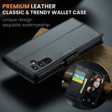 CaseMe Samsung A16 023 Series PU-Läder Flip Cover - Sort