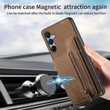SKALO Samsung A16 PU-læder Cover med Pung - Sort
