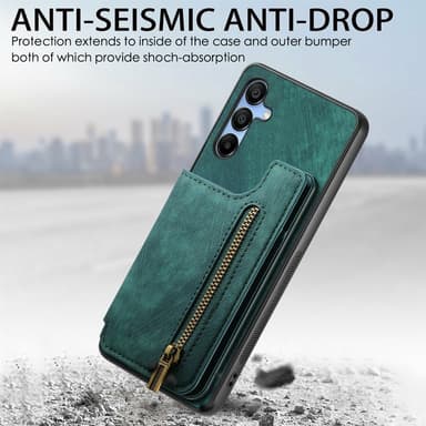 SKALO Samsung A16 PU-læder Cover med Pung - Sort