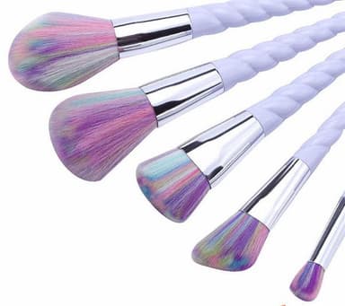 Professionelle skånsomme makeupbørster 10-pack, Unicorn Lilla