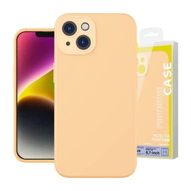 Baseus Liquid Silica Gel Cover til iPhone 14 Plus (sunglow)+ hærdet glas + rengøringssæt