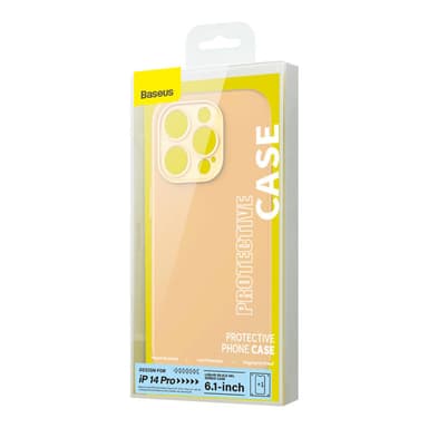 Baseus Liquid Silica Gel Cover til iPhone 14 Pro (Sunglow)+ hærdet glas + rengøringssæt