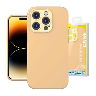 Baseus Liquid Silica Gel Cover til iPhone 14 Pro (Sunglow)+ hærdet glas + rengøringssæt