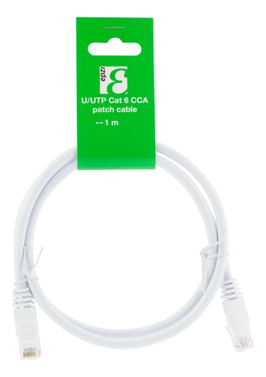 U/UTP Cat6 patch cable, CCA, 1m, 250MHz, white