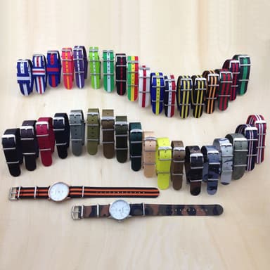 Erstatningsurrem nylon urrem 20 mm MultiColor