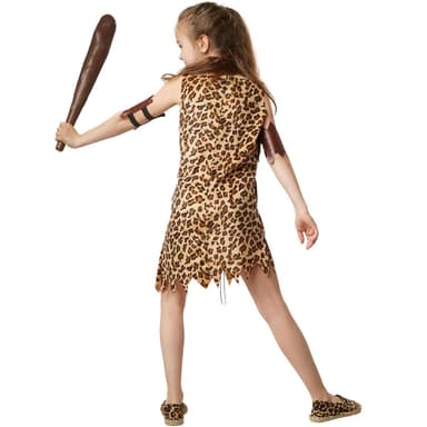 Smart stenalderpige børnekostume - 152 (11-12y)